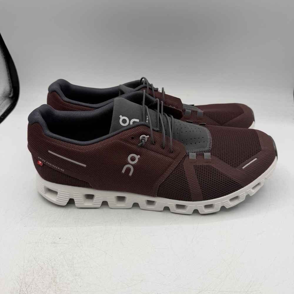 On Cloud 5 Running Shoes Mens Sz 12 Ruby Rust Red Athletic Sneakers 59.98161